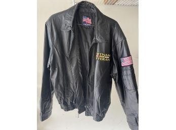 Vietnam Veteran Leather Jacket Size 3XL