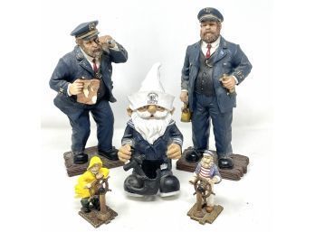 Sailors, Fisherman And Captain Sculpture Lot