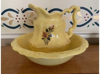 Antique Water Pitcher And Bowl
