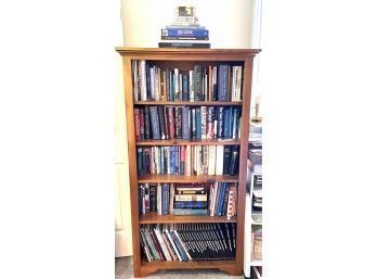 Wooden Bookshelf With Contents