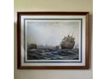 Framed Print Of Ship At Sea