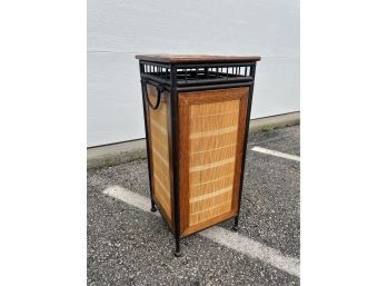 Metal And Rattan Storage Container
