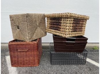 Group Of Storage Baskets And Containers
