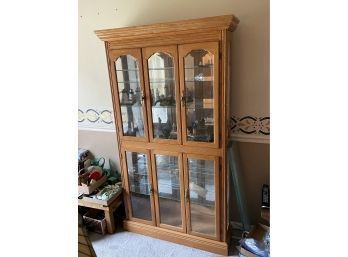 Large China Cabinet With Glass Shelves (contents Not Included)