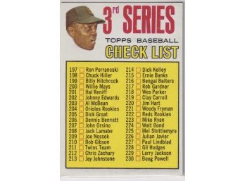 1967 Topps 3rd Series Checklist