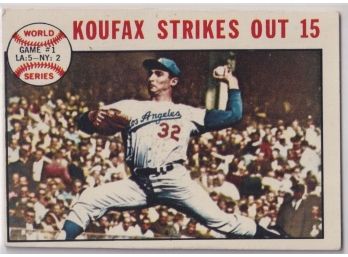 1964 Topps Koufax Strikes Out 15