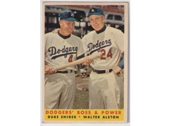 1958 Topps Dodgers Boss & Power Duke Snider & Walter Alston