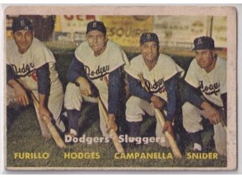 1957 Topps Dodgers Sluggers Furillo Hodges Campanella Snider