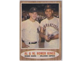 1962 Topps AL & NL Homer Kings Roger Maris Orlando Cepeda