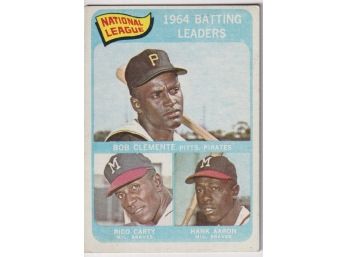1965 Topps 1964 NL Batting Leaders Clemente Carty Aaron