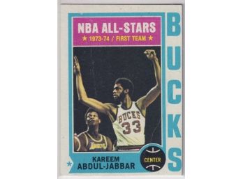 1974 Topps Kareem Abdul Jabbar All Star