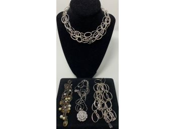 Lot Of (4) Sterling Silver Necklaces