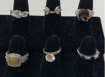 Lot Of (6) Sterling Silver Rings
