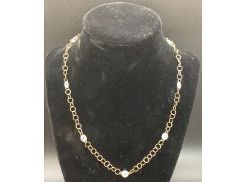 14K Gold And CZ Necklace