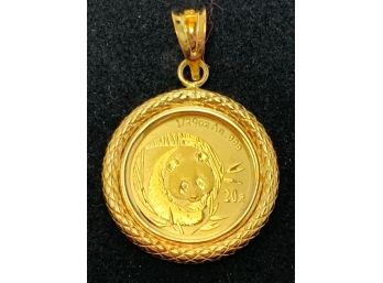 2003 20 Yuan 1-20oz .999 Gold In 18K Pendant Case
