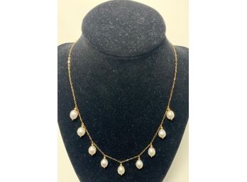 Estate Fresh 14K Gold And Pearl Necklace