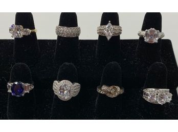 Lot Of (8) Sterling Silver Rings