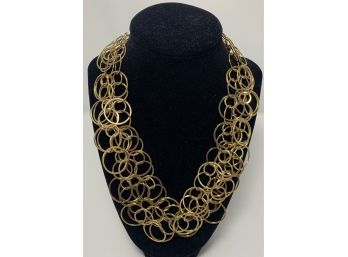 14K Gold Hoops Necklace Weighing 18.18dwt