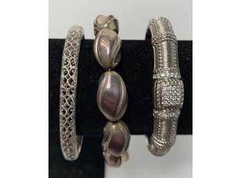 Lot Of (3) Sterling Silver Bracelets