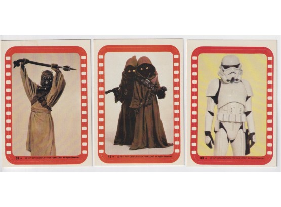 Lot Of 3 1977 Star Wars Sticker Cards