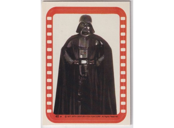 1977 Star Wars Sticker Card Darth Vader