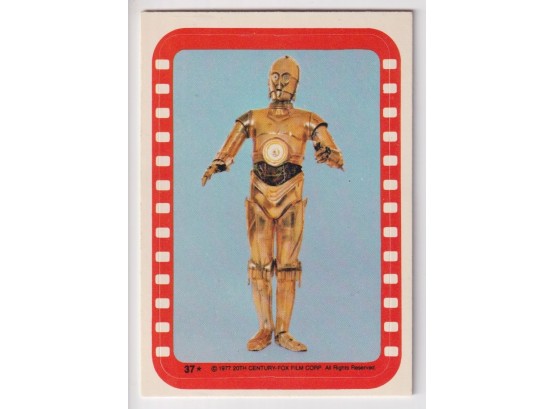 1977 Star Wars C3PO Sticker Card
