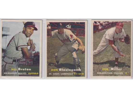 Lot Of 3 1957 Topps Cards