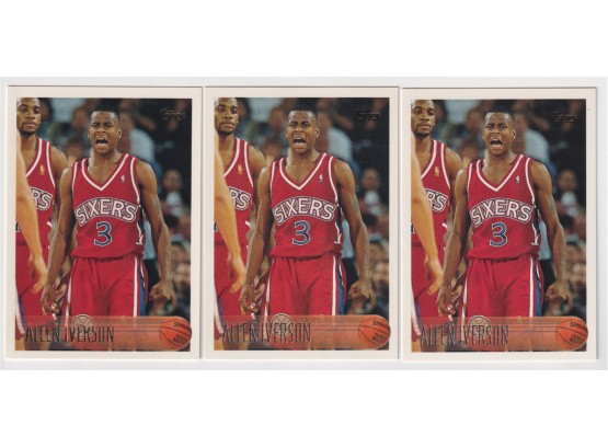 Lot Of 3 1996 Topps Allen Iverson Rookie Cards