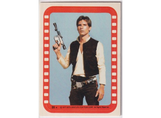 1977 Star Wars Sticker Card Han Solo