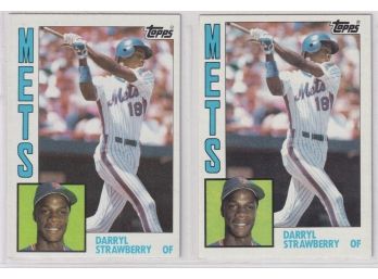 Lot Of 2 1984 Topps Darryl Strawberry Rookie Cards