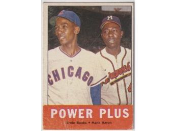 1963 Topps Power Plus Ernie Banks Hank Aaron