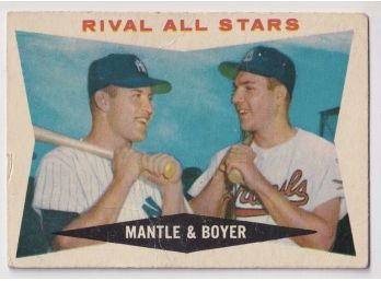 1960 Topps Rival All Stars Mickey Mantle Ken Boyer