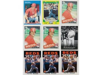 Lot Of 9 Pete Rose Cards