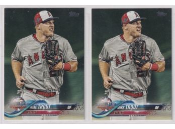 Lot Of 2 2018 Topps Mike Trout Cards