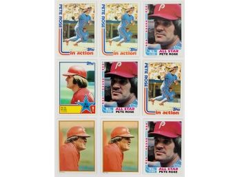 Lot Of 9 Pete Rose Baseball Cards