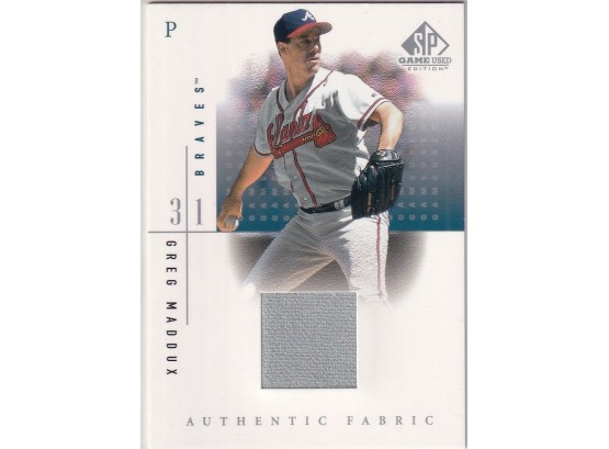 2001 SP Game Used Greg Maddux Jersey Card