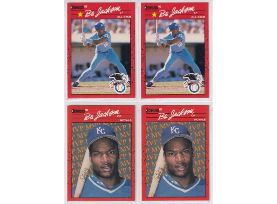 Lot Of 4 1990 Donruss Bo Jackson Cards