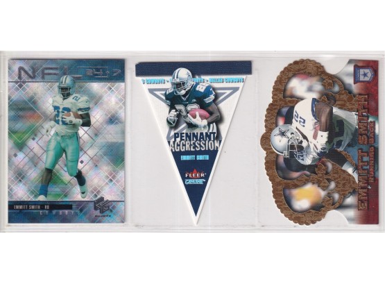 Lot Of 3 Emmitt Smith Cards Including Die Cut Inserts Holo