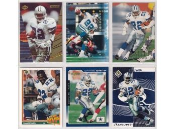 Lot Of 6 Vintage Emmitt Smith Cards Cowboys