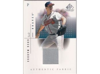 2001 SP Game Used Greg Maddux Jersey Card