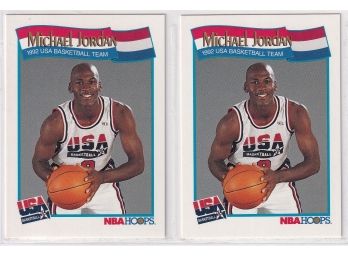 Lot Of 2 NBA Hoops Michael Jordan Team USA Cards