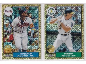Lot Of 2 2022 Topps 35th Anniversary Refractor Inserts Ronald Acuna Jr. Mark Mcgwire