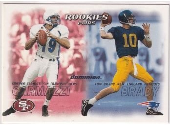 2000 Fleer Dominion Rookie Pairs Tom Brady Rookie Card