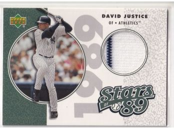2002 Upper Deck David Justice Stars Of  89 Jersey Card