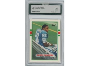1989 Topps Traded Barry Sanders Rookie Graded Advanced 9.0 MINT