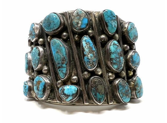 Native American Turquoise Cuff Bracelet - One Broken Stone