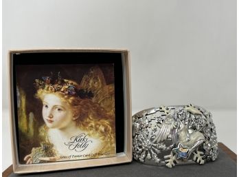 Kirks Folly Enamel & Crystal Snowflake Fairy Cuff Bracelet