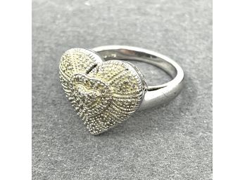 Sterling Heart Ring Size 8 (5.75 Grams)