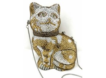 Off Park Jeweled Cat Clutch With Shoulder Strap