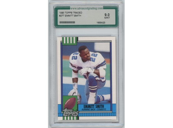 1990 Topps Traded Emmitt Smith Rookie  AGS 9